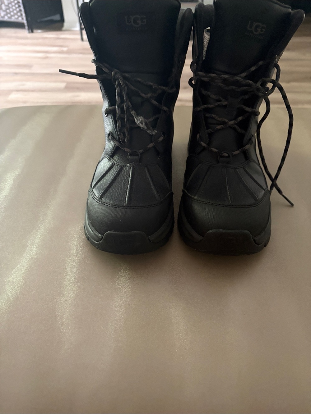 UGG Black Lace-Up Snow Boots
